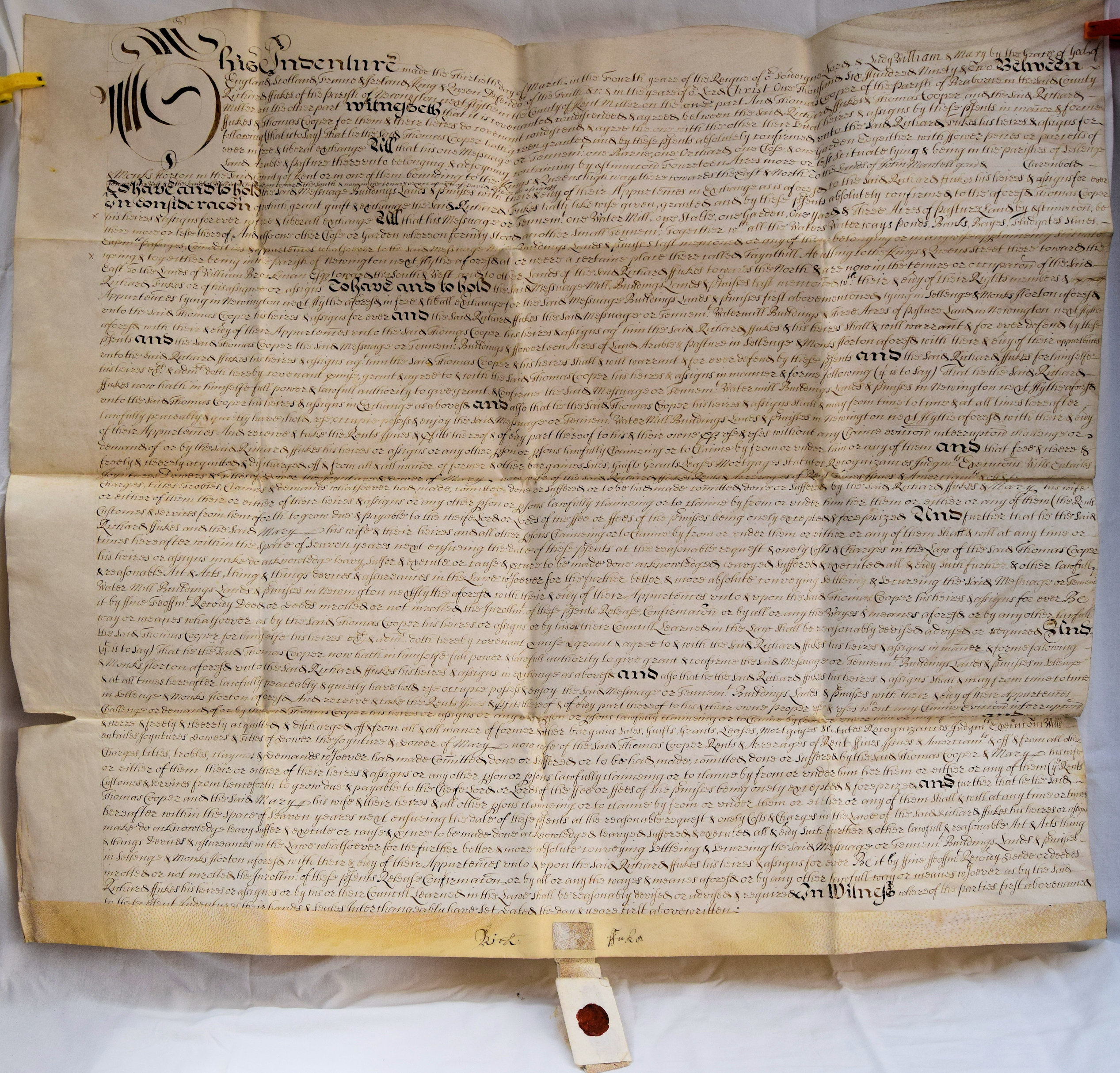 INDENTURES 1643 TO 1713. - Image 5