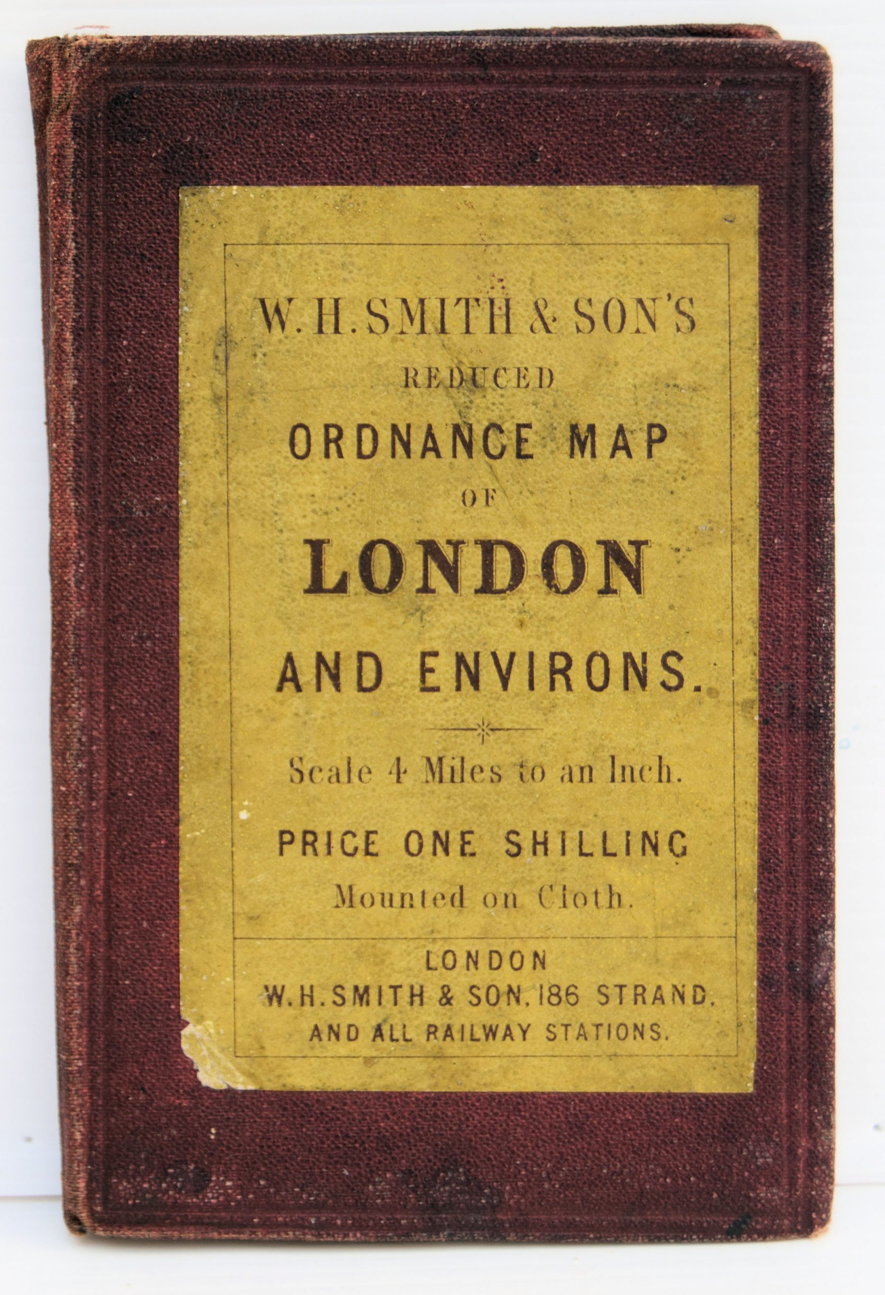 ENVIRONS OF LONDON. Cover title: W.H. SMITH AND SON'S REDUCED ORDNANCE SURVEY MAP OF LONDON AND ENVIRONS..